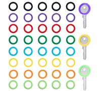 40 Pcs Key Covers Caps, Key Caps Covers Tags Set Flexible Key Covers Rings Coloured Key Identifiers Caps Small Key Colour Caps Key Cap Label for Easy Identifying House Door Keys, 8 Assorted Colors