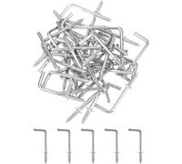 40 Pcs L Shape Hooks, 1 Inch Right Angle Hooks Carbon Steel Small Screw in Hooks 7 Shape Right Angle Hook for Hanging, Silver