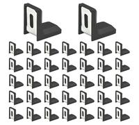 40 PCS L Shape Right Angle Corner Brackets,Shelf Bracket,Plastic Ourside Metal Inside Corner Brace (Black)