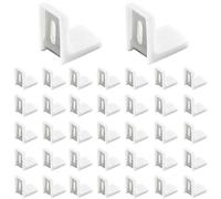 40 PCS L Shape Right Angle Corner Brackets,Shelf Bracket,Plastic Ourside Metal Inside Corner Brace (White)