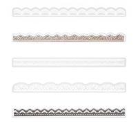 40 PCS Lace Scrapbook Stickers, Waterproof Cutout Transparent Lace PET Stickers for Scrapbooking, Junk Journal Supplies Card Making Diary Planner Notebook Letter Photo Album Decoration (5 Colors)