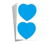 40 Pcs Large Blue Heart Sticky Labels 100 X 100 mm Plain Stickers Stick on Labels Self Adhesive Packing Matte White for Printing Office Kitchen Supermarket and Laboratory Storage Boxes (Blue Heart)