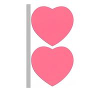 40 Pcs Large Pink Heart Shape Sticky Labels 100 X 100 mm (Pink Heart Shape)