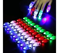 40 Pcs LED Finger Lights, 4 Colors Finger Flashlights, Battery Powered Light Up Finger Ring Toys, Mini Finger Lamps, Glow in The Dark Party Supplies for Rave Concert Shows (40Pcs)