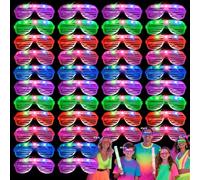 40 PCs LED Glasses,Light Up Glasses,Glow Glasses Glow In The Dark Party Supplies Suitable For Kids/Adults, 3 Light up Modes, 6 Neon Colors Rave Party,Wedding, Birthday, Concert, New Year, Carnival