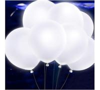 40 PCS LED Light Up White Balloons with Non-flashing White Lights Long Standby Time for Dark Party,Christmas Wedding Brithday Decorations