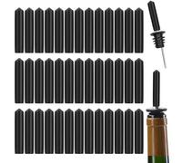 40 Pcs Liquor Pourers Dust Covers, Long Black Rubber Pourer Caps and Spout Covers, Universal Tapered Design for Spirits, Wine, Oil, Vinegar, and Coffee Bottles, Durable Seal Against Dust