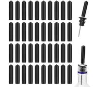 40 Pcs Liquor Pourers Dust Covers,Pourer Cap Rubber Bottle Pourer Cover Dust Caps for Spirits Oil Pourer Tapered Spout Wine Oil Coffee Vinegar Jar Bottles (Black)