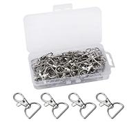40 PCS Lobster Clasps Swivel Trigger Snap Hooks, Key Chain Hooks with D Ring for Bags, Lanyard Clips, Key Rings, Puppy Chains