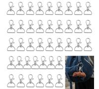 40 PCS Lobster Clasps, with Large Size 2.5cm D Rings, 360° Swivel Trigger Snap Hooks, Durable Zinc Alloy Key Chain Hooks for DIY Crafts, Keychains, Backpacks, Dog Collars & Luggage Straps