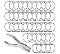 40 Pcs Loose Leaf Binder Rings with 1 Hole Punch Index Card Rings Book Rings Metal Binder Rings for School Home or Office