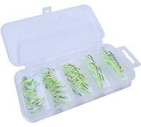 40 pcs Luminous Treble Hooks, Fishing Treble Hooks Kit Treble Hook Fish Triple Assorted Case Set with Storage Organizer Box Glow in Dark Night Fishing Gear Saltwater