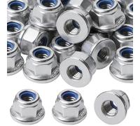 40 Pcs M6 Nylock Nut, Wing Nuts, Wheel Nuts, M6 Nuts, 6mm Galvanized Iron Self-Locking Hex Nut with Nylon Insert for Connecting and Fixing Components