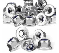 40 Pcs M6 Nylock Nuts 6mm Locking Nuts Galvanized Iron Locking Nuts Self Locking Nuts Nylon Insert Lock Nuts Galvanized Iron Hex Nuts for Connecting and Fixing Various Components
