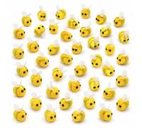 40 Pcs Mini Bee Craft Embellishments, Yellow Plush Bee Decorations for DIY | Yellow Bee Design, Easy to Glue or Sew, Suitable for DIY Crafts, Hair Clips, Brooches, Bags and Hats