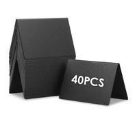 40 PCS Mini Chalkboard Signs,Small Chalkboard Message Sign,Black Reserved Table Signs Place Card,Easy to Write and Wipe Out Food Label,A-Shaped PVC Display Boards for School, Office,Party,Restaurant