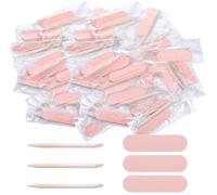 40 PCS Mini Nail Files Disposable Cuticle Pusher for Press on Nails Double Sided Nail Files Manicure Pedicure Tools (Pink)