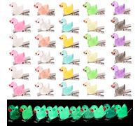 40 Pcs Mini Resin Glow Duck Hair Clips, 10 Colors Tiny Cute Glow in The Dark Duck Hairpins Luminous Hair Accessories for Girls Women Music Festival Holiday Rave Party Supplies
