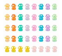 40 PCS Mini Resin Mushroom, Mini Resin Animals Tiny Mushroom Figurines Glow in the Dark, Miniature Figurine Luminous Ornaments for Garden DIY Craft Micro Landscape Car Aquarium Dollhouse Decoration