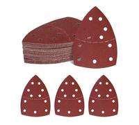 40 Pcs Mouse Sander Pads, 11 Hole Hook and Loop Sanding Sheets, Assorted 40/80/120/180/240 Grits Sandpaper for Electric Detail Sander, Wood Metal Polishing