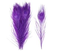 40 Pcs Natural Peacock Feathers 10-12 Inch for Wedding DIY Decor | Vibrant 25-30 cm peacock plumes, perfect for crafts, party & home decoration.(Purple)