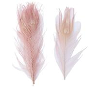40 Pcs Natural Peacock Feathers 10-12 Inch for Wedding DIY Decor | Vibrant 25-30 cm peacock plumes, perfect for crafts, party & home decoration.(Leather Pink)