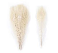 40 Pcs Natural Peacock Feathers 10-12 Inch for Wedding DIY Decor | Vibrant 25-30 cm peacock plumes, perfect for crafts, party & home decoration.(White)