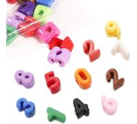40 PCS Number Beads 3D Acrylic 0-9 Random Color Mixing Loose Large Hole for Jewelry Making Crafts Chains (Mixed Color 0-9)