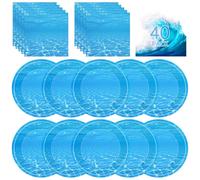 40 Pcs Ocean Plates and Napkins Sets - Under The Sea Party Supplies Tableware, Blue Disposable Paper Plates and Napkins Kit for Summer Ocean Themed Party Decorations Birthday Table Decor, Serves 20