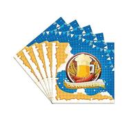 40 Pcs Oktoberfest Paper Napkins Oktoberfest Disposable Blue Luncheon Napkin for Bavarian German Beer Festival Oktoberfest Party Decorations Supplies