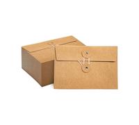 40 Pcs Paper Envelopes with String Tie Closure Project Pockets Document Organizer, 4.53 x 6.7 Inches (Brown)