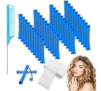 40 PCS Perm Rods 30 PCS Perm Papers Rat Tail Comb Blue, Perm Rollers Short Cold Wave Rods Perming Rods Rollers Curlers With Perming Kit for Hairdressing Styling Supplies for Long & Short Hair Or DIY