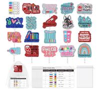 40 Pcs Phlebotomy Badge Reel with Buddy Include 20 Retractable Glitter ID Name Badge Holder with Metal Clip 20 Order of Blood Draw Reference Card for Phlebotomy Essentials Phlebotomist Nursing Gifts