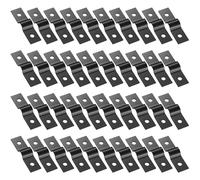 40 Pcs Pipe Strap Clamps for Double Rod Wire Mesh Fence Posts, 2 Hole U Brackets for Poles, 6mm Q235 Iron Conduit Clamps Pipe Mounting Brackets Clips for Post Fence Gate Hose