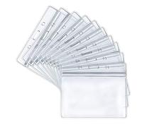 40 PCS Plastic Card Holder, Transparent Clear Horizontal Waterproof Name Tag Badge ID Card Holders ID Badge Card Plastic Wallets Pocket Holder Double Sided Badge Holders Lanyard Card Holder