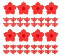 40 pcs Plastic Hummingbird Feeder Flower Replacement for Outdoor Garden Use | Red Realistic Blossom Design, Quick Installation and Easy Cleaning, Patio Porch Refresh for Feeders