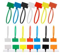 40 Pcs Plastic Tags with Zip Tie Nylon Universal Cable Tie Buckle Multi-Color Self Locking Nylon Writable Marker Ties Wraps Waterproof Shipping Tags Security Seals Label for Cabling