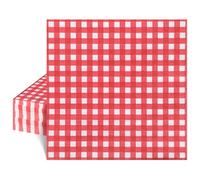 40 Pcs Red Gingham Napkins 6.5 Inch Plaid Napkin 2 ply Red and White Paper Napkins for Wedding, Baby Shower, Picnic, Birthday, Mother's Day
