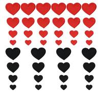 40 PCS Red Hearts Patches Embroidered Iron On/Sew on Heart Shape Patches Cute Embroidered Applique Decoration Patches 4 Sizes for Clothing Jackets Backpacks Jeans Hats Bags(Red,Black)