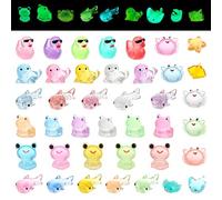 40 Pcs Resin Animals, Luminous Tiny Turtles Sea Animal Figurines, DIY Fish Tank Potted Landscape Aquarium Miniatures Figurine to Hide Garden Dollhouse Decor