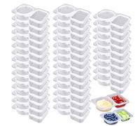 40 PCS Reusable Snack Pack Containers, Double Compartment Snack Containers with Lids,Thickened and Portable Sauce Condiment and Dip Containers for Portion Control, Prep, Work, Picnic, Travel, Fridge