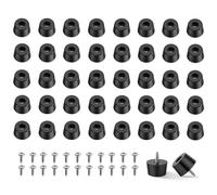 40 PCS Round Rubber Feets with Screws, Rubber Non Slip Furniture Leg Pads, Floor Protector Pads for Chairs, Tables, Sofas & Cabinets