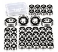 40 PCS RUNRC RC Rubber Sealed Ball Bearings Kit Set 5x11x4mm 5x10x4mm 5x8x2.5mm 10x15x4mm 5×8×2.5mm for RC Cars,Planes,Drone,Robotics & Mini Motors & Power Tools Upgrade Parts