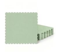 40 Pcs Sage Green Paper Napkins, Green Party Napkin, Wedding Napkins | Scalloped Edge Cocktail Napkins, 2-Ply Decorative Serviettes for Wedding, Birthday, Baby Shower, Party Decorations