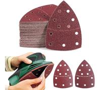 40 Pcs Sanding Pads,Hook and Loop Sanding Sheet Mouse Sander Pads Assorted 40/60/80/120/180 Grits with 11 Holes, Mouse Sandpaper Compatible with Bosch Multi-Sander PSM 100A PSM 200 AES PSM 18
