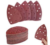 40 PCS Sanding Pads Mouse Sander Pad 8 Pcs Each Assorted 40/60/80/120/180 Grits Multi Tool Sanding Pads 11 Hole Hook and Loop Sanding Sheets for Wood Metal Plastic