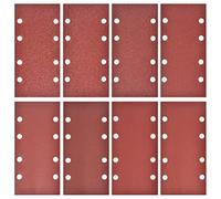 40 Pcs Sanding Sheets(95 x 185 mm),Sanding Paper Hook Loop Sand Sheet Punched 8 Holes Grits 40/60/ 80/120/180/240/320/400,Fit Orbital Rectangular Sander