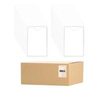 40 Pcs Self Adhesive Clear Pockets, Adhesive Horizontal Plastic Cards Sleeves, Clear Adhesive Shelf Tags 6 x 10cm, Clear Card Holder for Organizing and Protecting Your Index Cards (Horizontal Version)