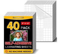 40 PCS Self-Adhesive Laminating Sheets, 9 x 12 Inches Clear Laminating Sheets No Machine Needed Self Sealing Laminate Sheets