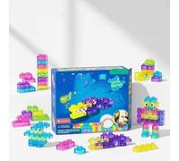 40 PCS Sensory Soft Building Blocks for Toddlers, Montessori Squishy Stacking Toy Set for Kids, Squeezable & Stretchable Early Learning Construction Playset, Multicolor Puzzle Blocks for Creative Play